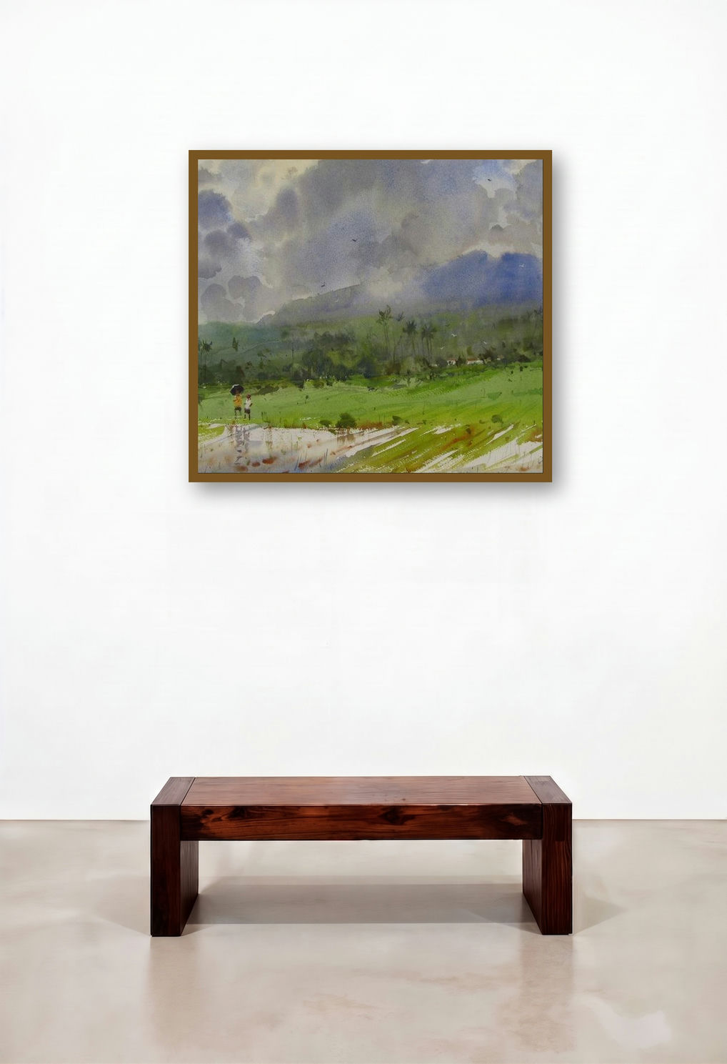 Monsoon 1 (Passing Storm) by artist Bhargavkumar Kulkarni displayed in a Industrial Dining Room