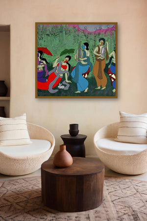 Monsoon Festival (The Music of Nature) by artist Chetan Katigar displayed in a Indian Art gallery