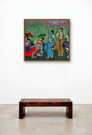 Monsoon Festival (The Music of Nature) by artist Chetan Katigar displayed in a Scandinavian Executive Office