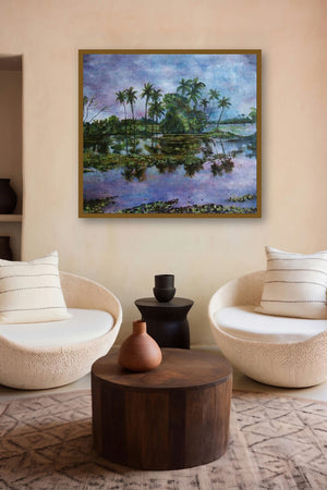 Monsoon Glory by artist Manjula Dubey displayed in a Museum Style gallery