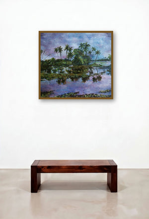 Monsoon Glory by artist Manjula Dubey displayed in a Boutique Hotel Style Lounge