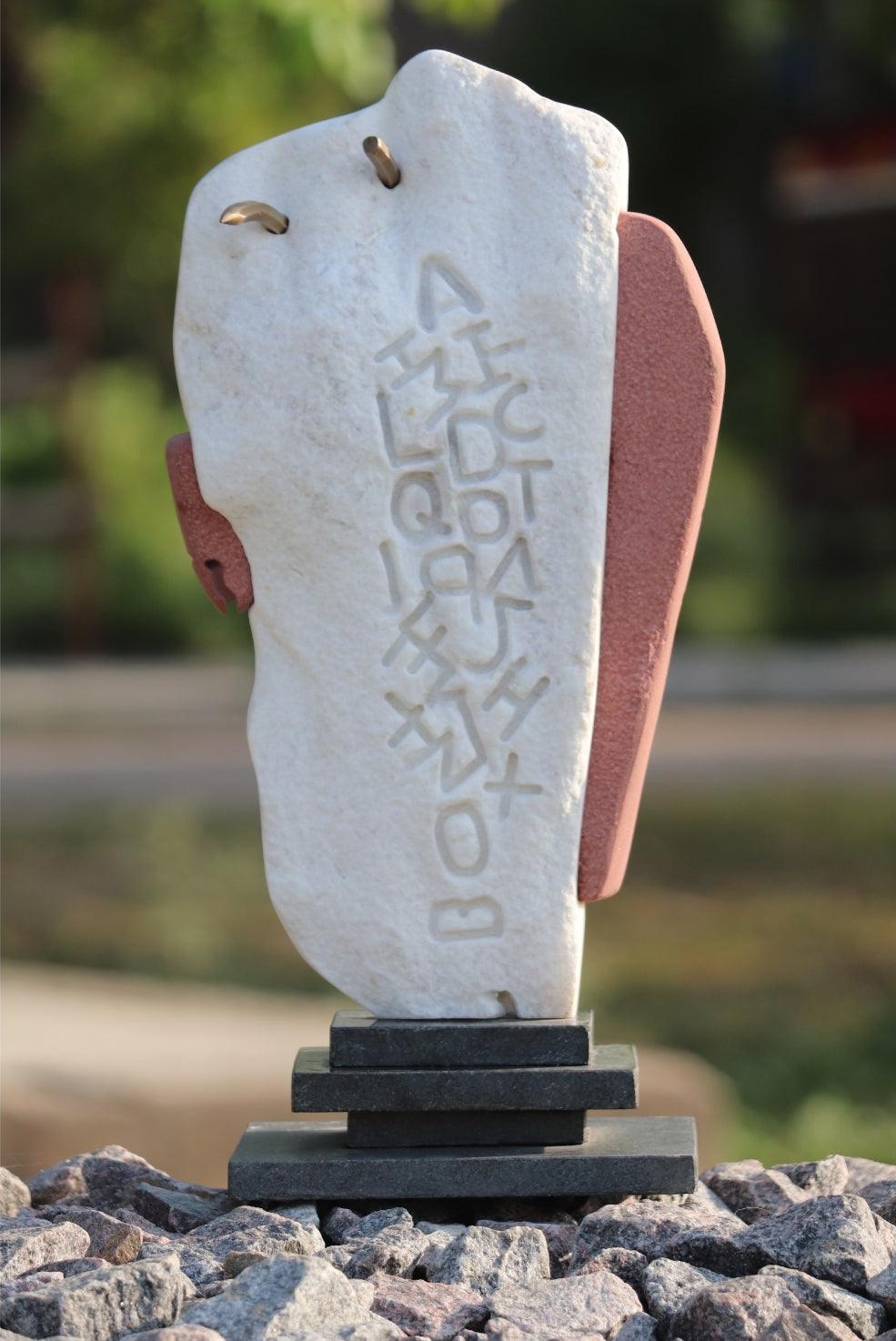 contemporary sculpture titled 'Monumenth 5', 20x10x6 inches, by artist Yogesh Prajapati on Marble