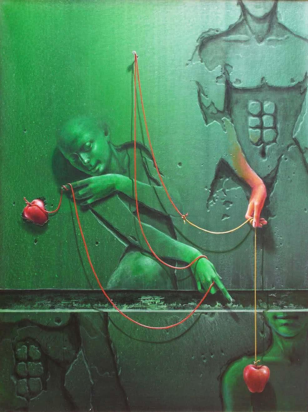 Figurative acrylic painting titled 'Moods', 40x30 inches, by artist Gopal Chowdhury on Canvas