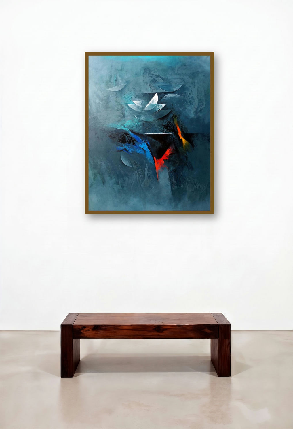 Moon 7 (The Journey Within) by artist Ranjit Singh Kurmi displayed in a Luxury Penthouse