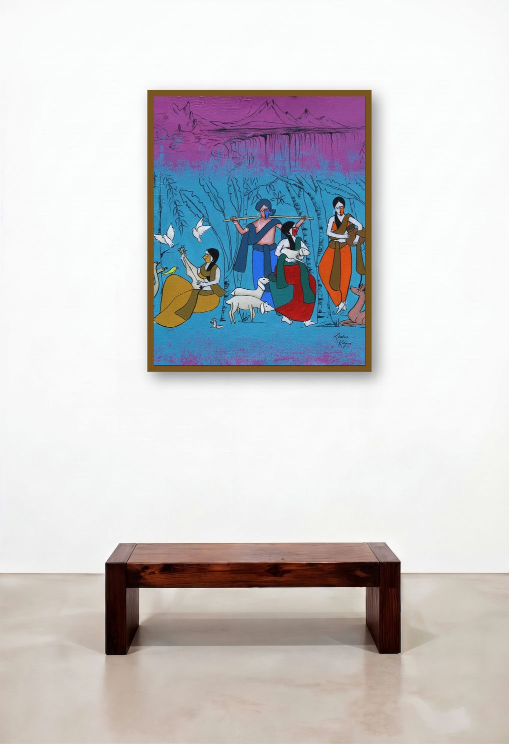 Morn (Harmony in Nature) by artist Chetan Katigar displayed in a Industrial Hotel Suite
