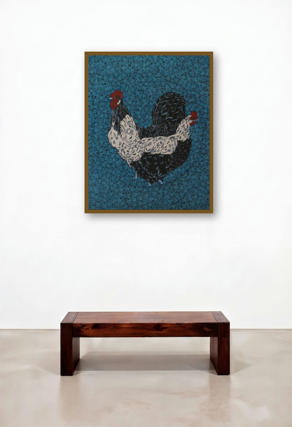 Morning 4 (A Feathered Family) by artist Rama Krishna V displayed in a Traditional Hotel Suite