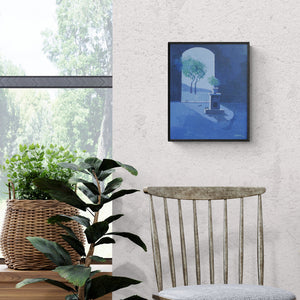 In-situ view of Mansing Jadhav's 'The Morning (Tranquil Vista)' painting in a room