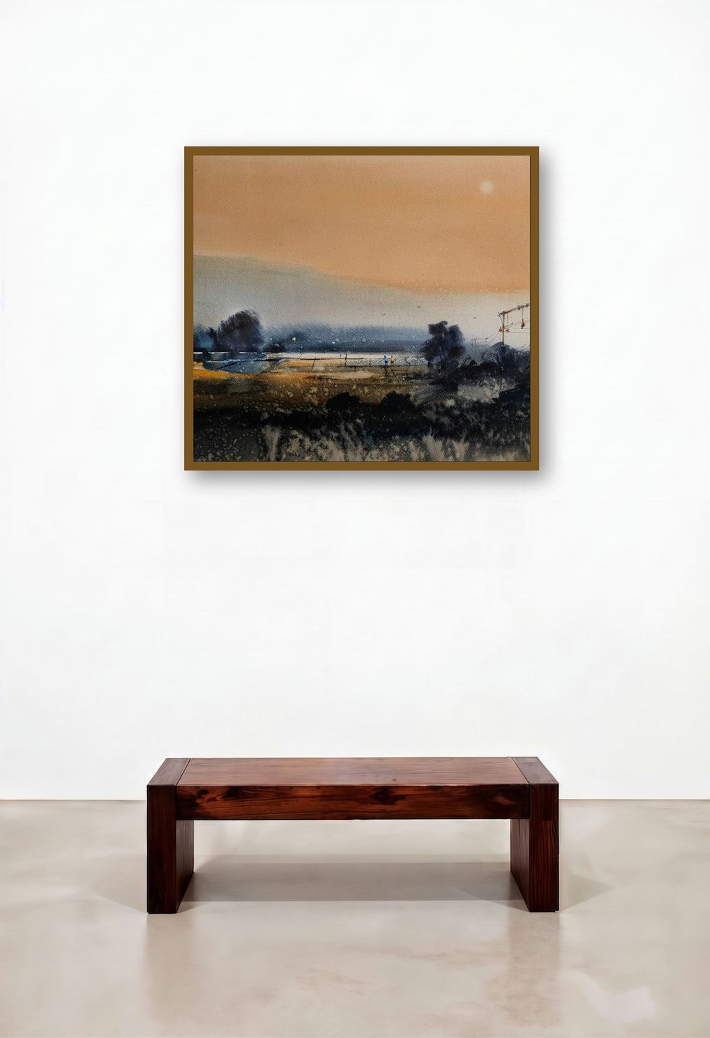 Morning Harmony (Twilight's Embrace) by artist Purendra Deogirkar displayed in a Scandinavian Hotel Suite