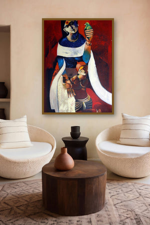 Motherly Love (Maternal Affection) by artist Raosaheb Gurav displayed in a Designer gallery