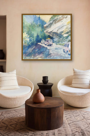 Mountain Road (High-Altitude Highway) by artist Sankara Babu displayed in a Modern gallery