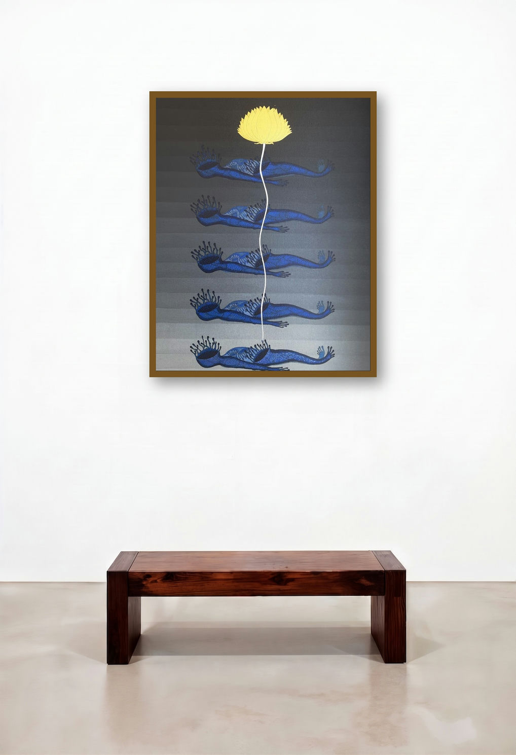 Mrityu 4 (The Ascent) by artist Nitesh Panchal displayed in a Coastal Hotel Lobby