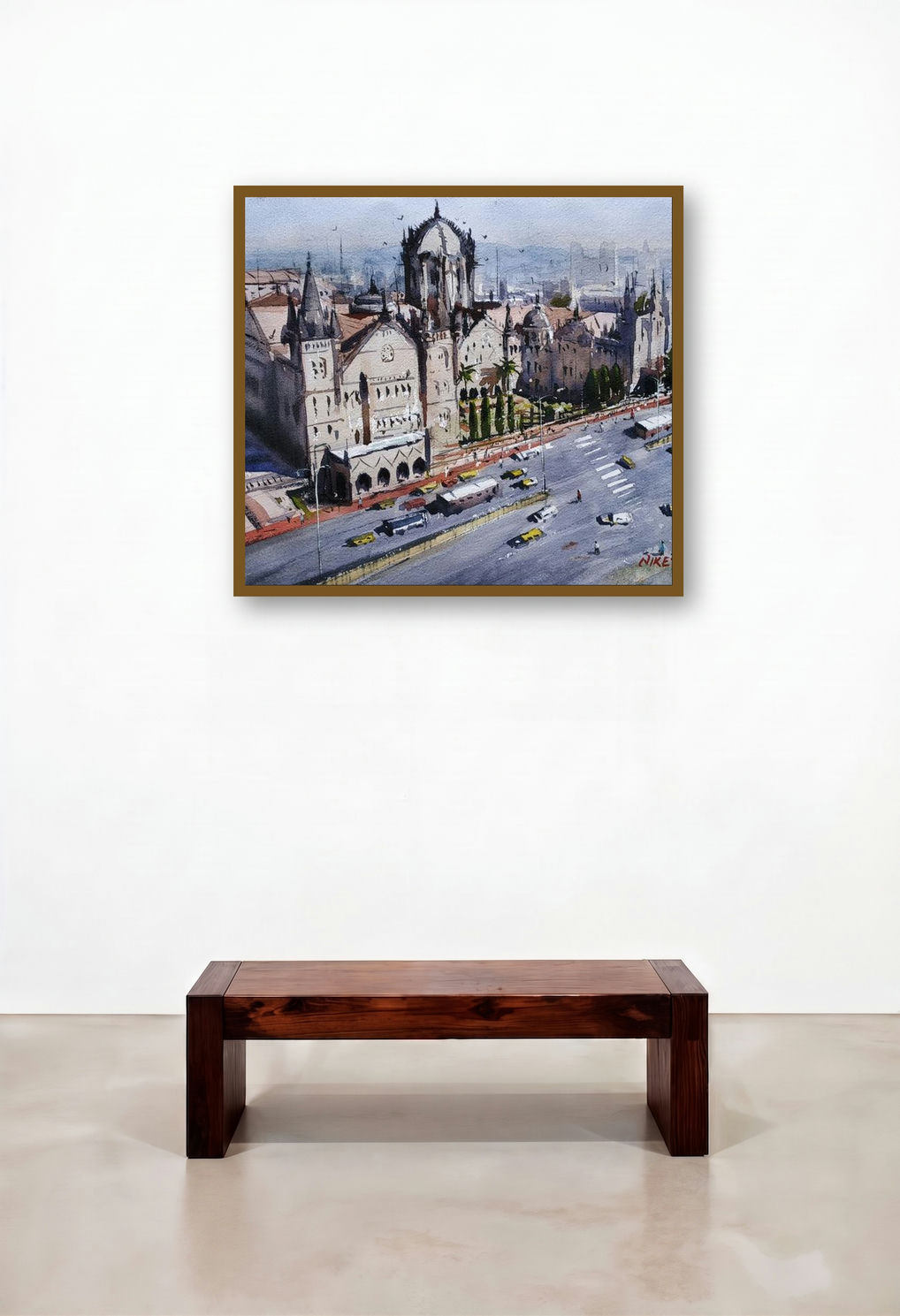 Mumbai Csmt Series (Gateway to Mumbai) by artist Niketan Bhalerao displayed in a Transitional Reception Area
