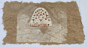 Mumbai Local 2 (Hidden City) by Kumar Misal, Original Paper Abstract Painting on Paper, X-Small Horizontal Wall Art