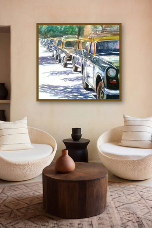 Mumbaitaxi (Mumbais Iconic Ride) by artist Chetan Agrawal displayed in a Curated gallery