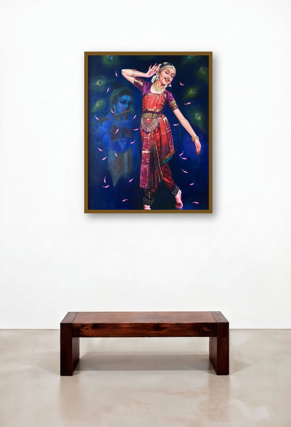Murali Gana by artist Rajeev M Y displayed in a Transitional Library