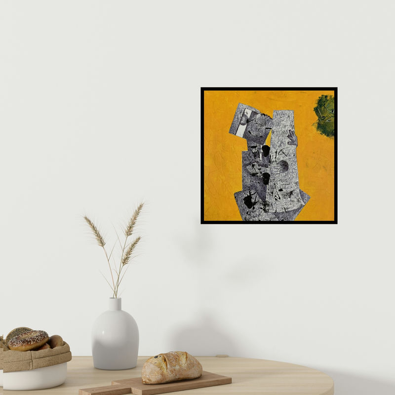 In-situ view of Amit Pithadia's 'Music (Emergence)' painting in a room