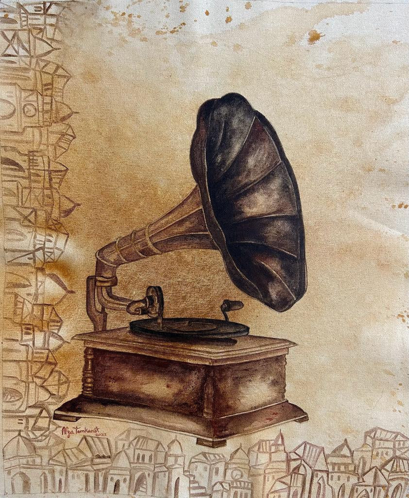 'Music 2' music acrylic painting by artist Afza Tamkanat, 24x20 inch, on canvas