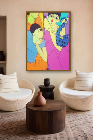 Music Ii (Harmonious Hues) by artist Dnyaneshwar Bembade displayed in a Modern gallery