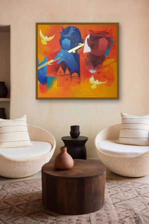 Music Of Banaras 1 (Rhythms of the Soul) by artist Ranjit Singh displayed in a Contemporary gallery