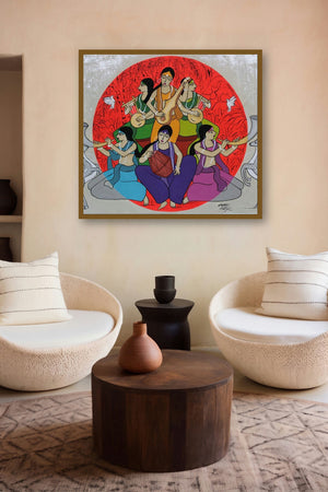 Musical Band (The Celestial Symphony) by artist Chetan Katigar displayed in a Minimalist gallery