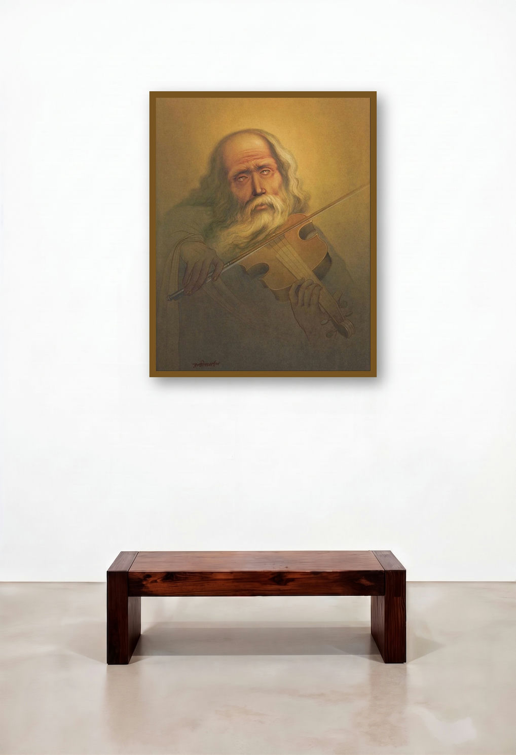 Musician 1 (Reflection) by artist Rajib Gain displayed in a Designer Penthouse