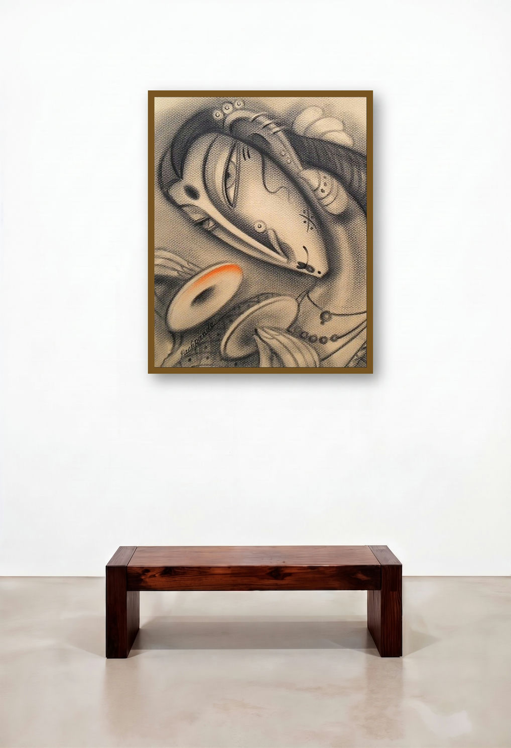 Musician Iv (Aurelian Gaze) by artist Ramesh Pachpande displayed in a Industrial Study
