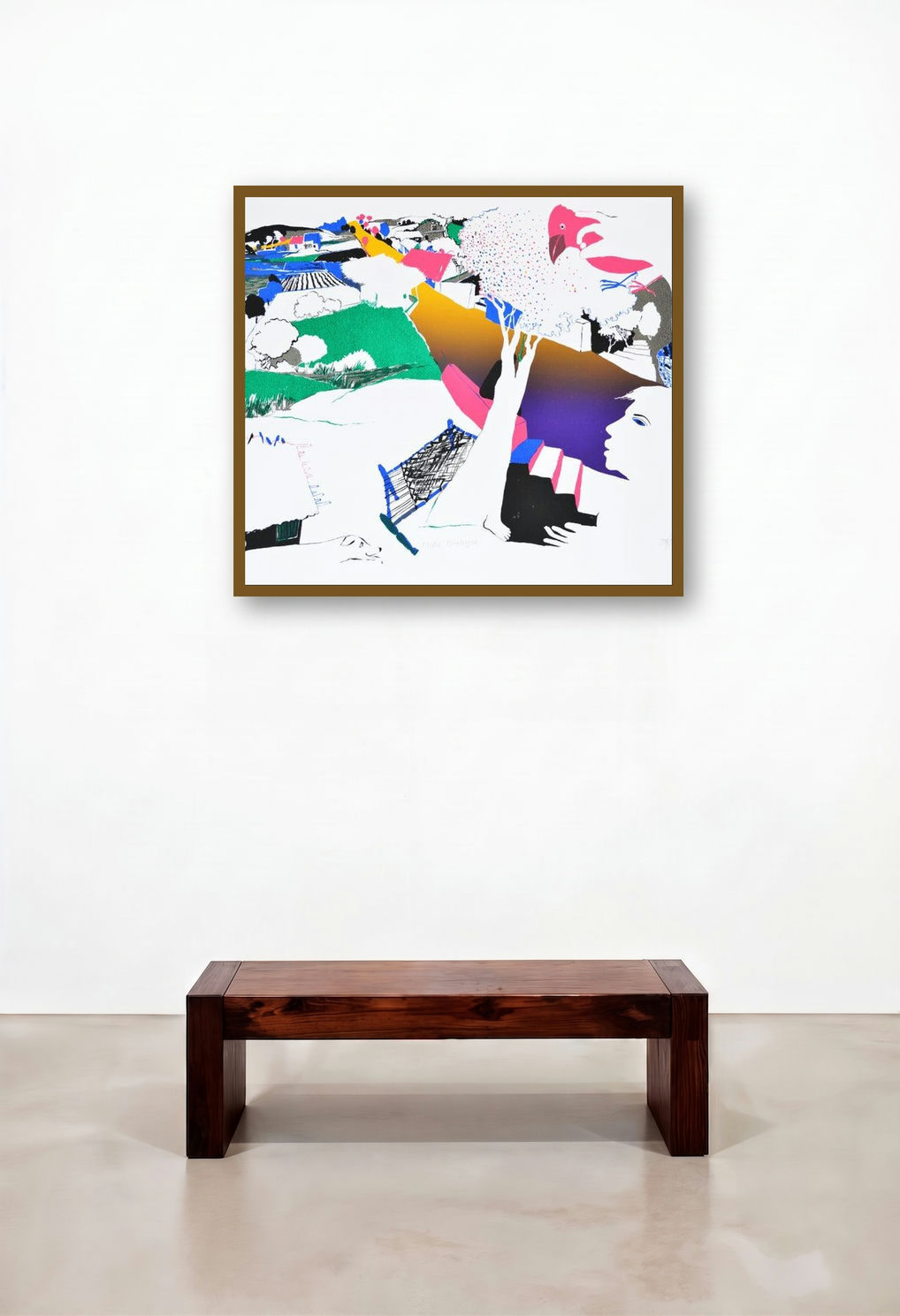 Mute Dialogue (Reclining Figure and Bird) by artist Nabibakhsh Mansoori displayed in a Coastal Library