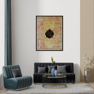 Preview of 'My Ecstasy 4 (Indulgence and Ecstasy)' Painting by T Raju Gopalarao shown on a wall in a furnished room.