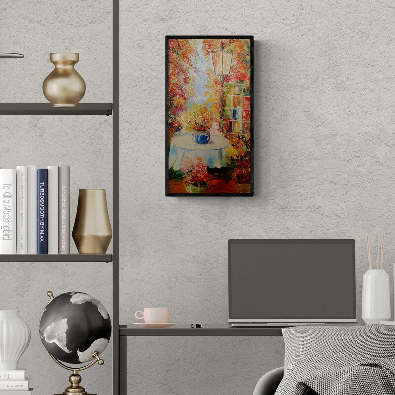 In-situ view of Kiran Bableshwar's 'My Garden Edition2 (A Feast for the Eyes)' painting in a room