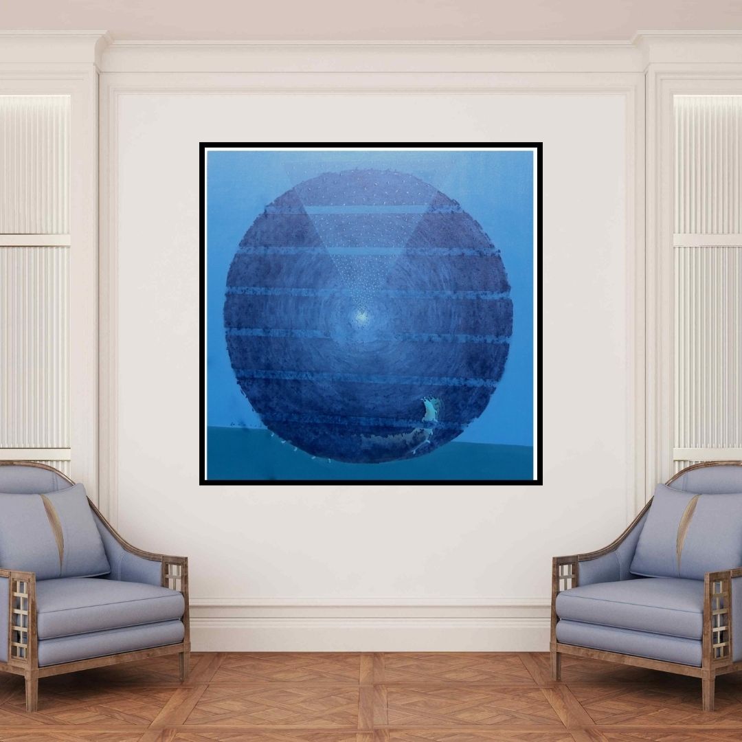 In-situ view of Mukesh Hattarge's 'My Growth Ii' painting in a room