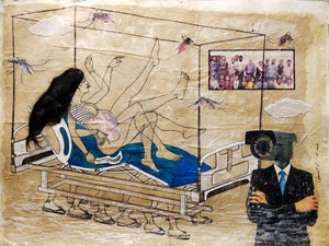 contemporary mixed media painting titled 'My Home', 22x30 inches, by artist Dasarath Das on Acid Free Paper