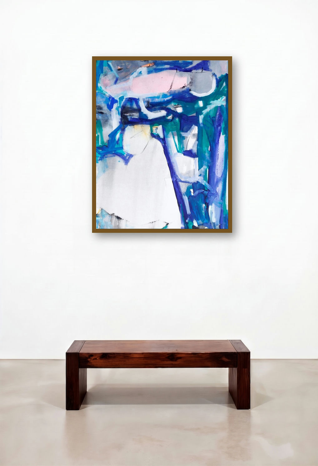 My Pink Lake (Emergence) by artist Jayshree Savani displayed in a Scandinavian Family Room