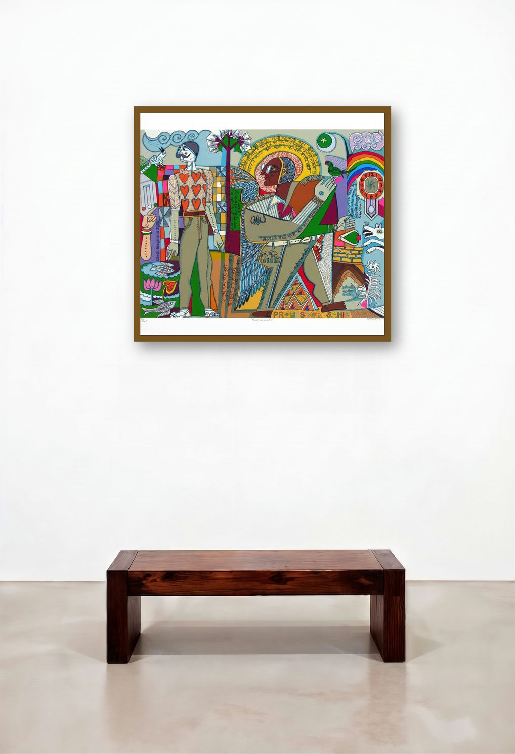 Myself As An Artist (Professor Sahib) by artist Jyoti Bhatt displayed in a Art Deco Lounge