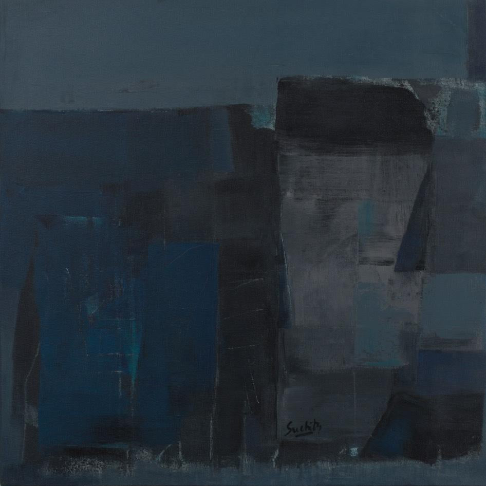 'Mysterious' abstract acrylic painting by artist Suchita Tarde, 30x30 inch, on canvas