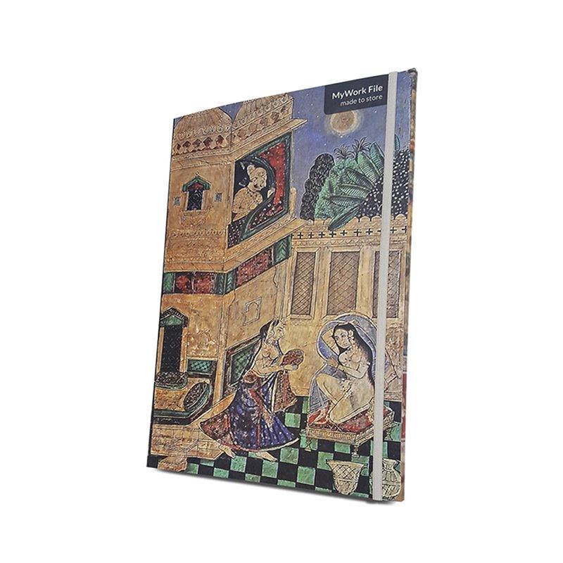 Fashion craft titled 'MyWork File Bundi Painting Glimpse', 13x9 inches, by artist De Kulture Works on Paper