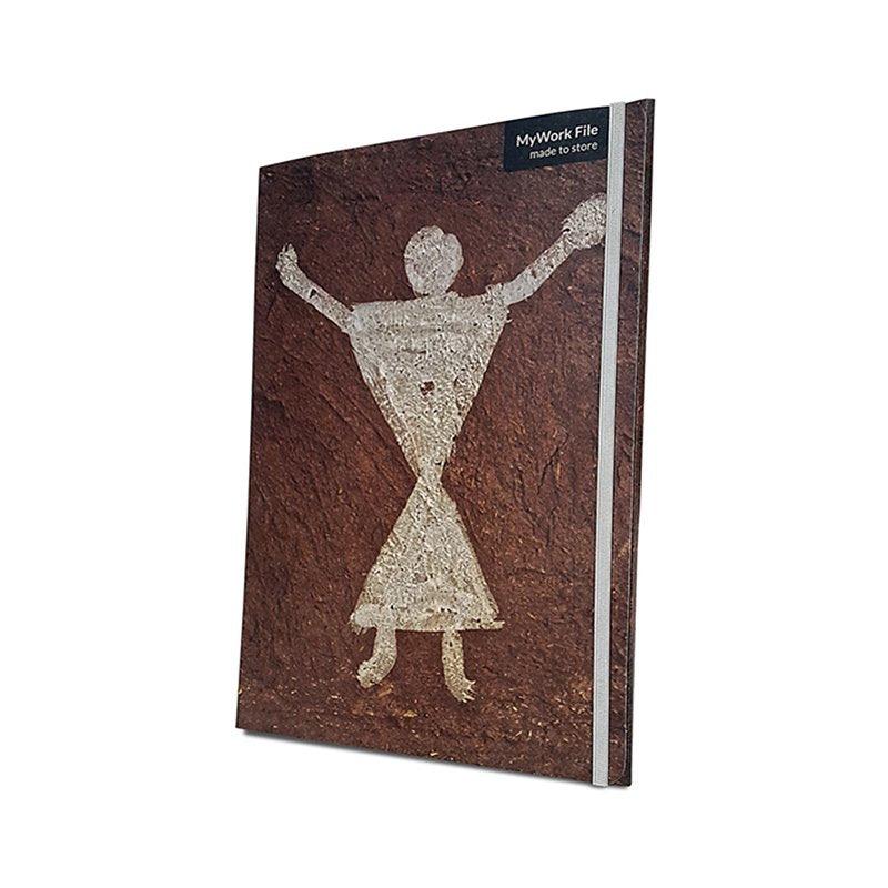 Fashion craft titled 'MyWork File Stick Figures', 13x9 inches, by artist De Kulture Works on Paper