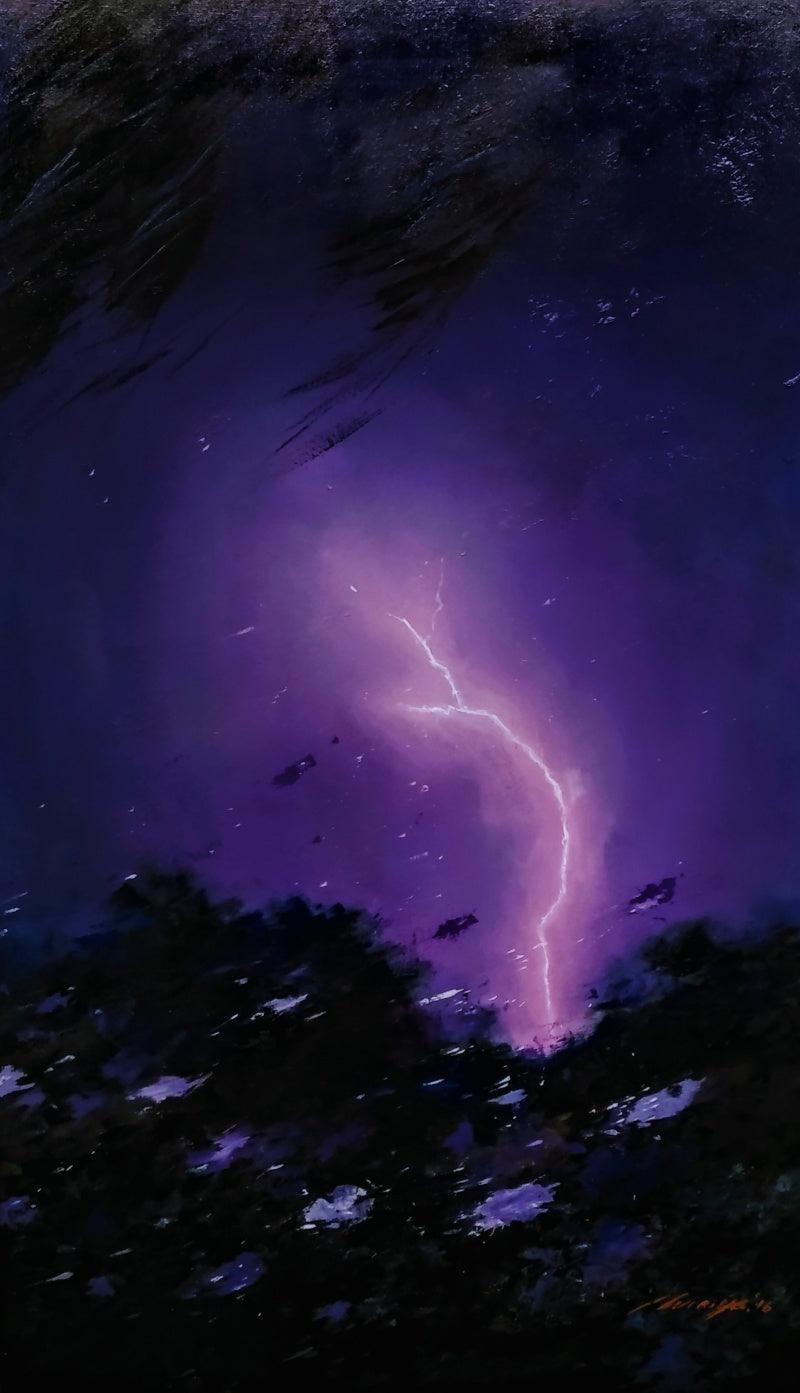 contemporary oil painting titled 'Na Janu Kidhar Girega', 60x36 inches, by artist Abhishek Acharya on Canvas