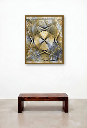 Nailed It Series No 31 (Interwoven Geometry) by artist Sumit Mehndiratta displayed in a Japandi Penthouse