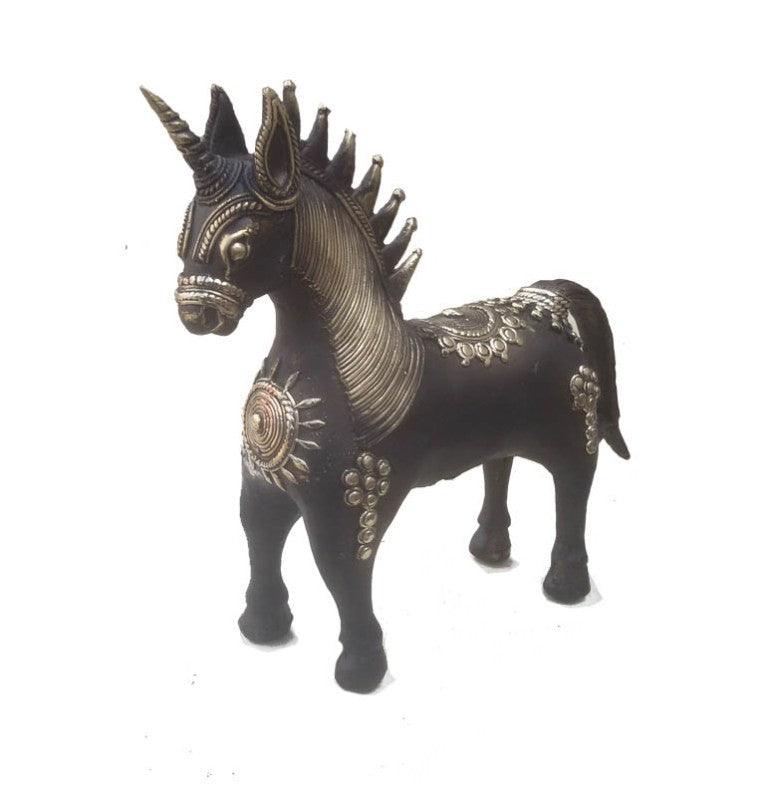 Lifestyle craft titled 'Narnia Horse', 10x4x8 inches, by artist Kushal Bhansali on Brass