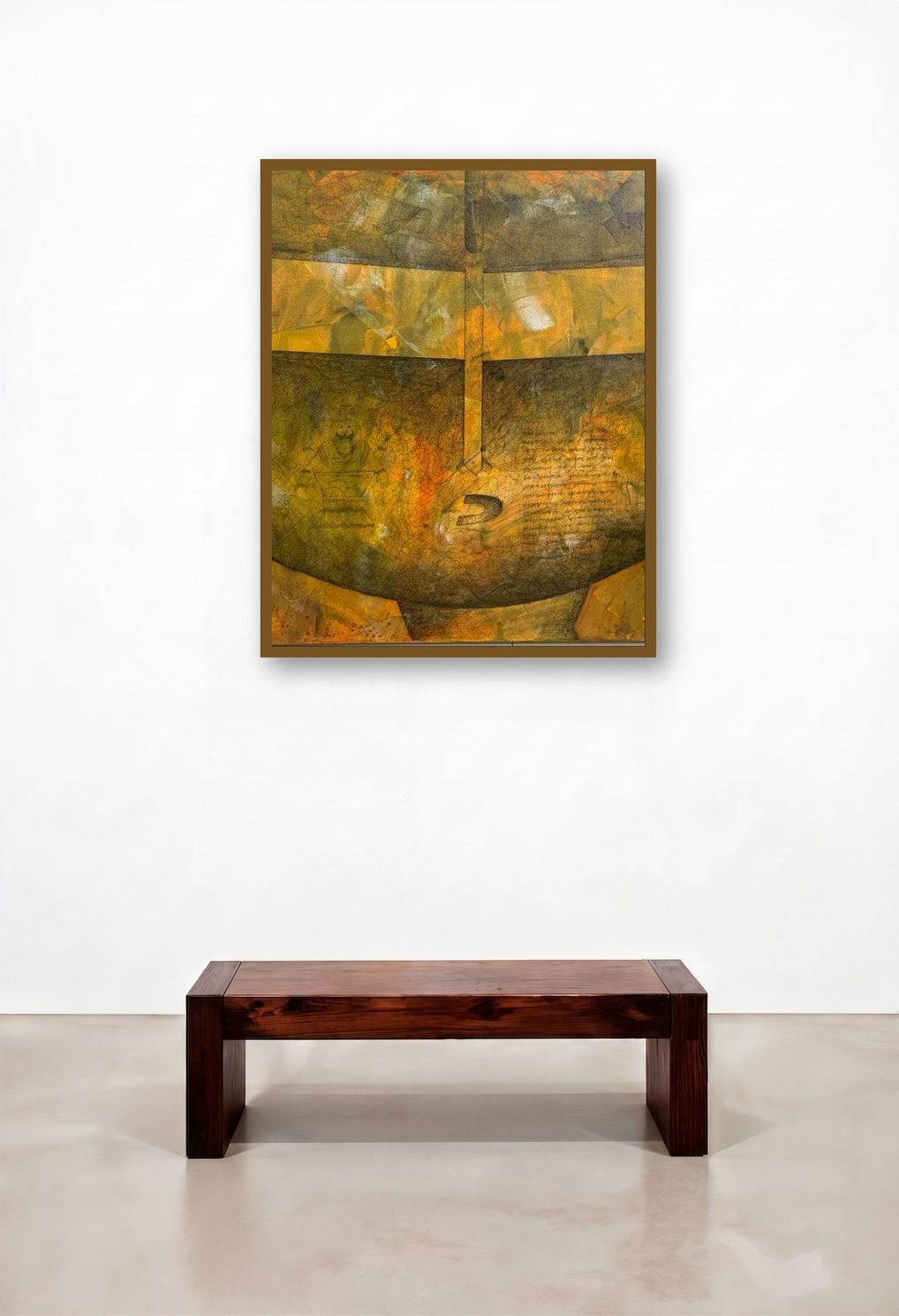 Narsimha (Celestial Contemplation**) by artist Amit Pithadia displayed in a Japandi Hotel Lobby