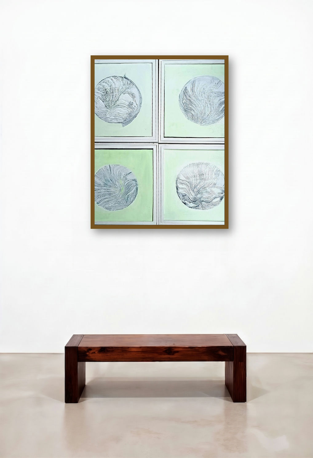 Natural (Cosmic Patterns) by artist Suhani Jain displayed in a Japandi Hotel Lobby
