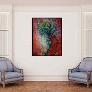 In-situ view of Anil Kumar Vishwakarma's 'Nature 2 (Roots and Branches)' painting in a room