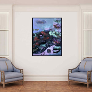 In-situ view of Sanjay Sahani's 'Nature 2 (Dreamscape)' painting in a room