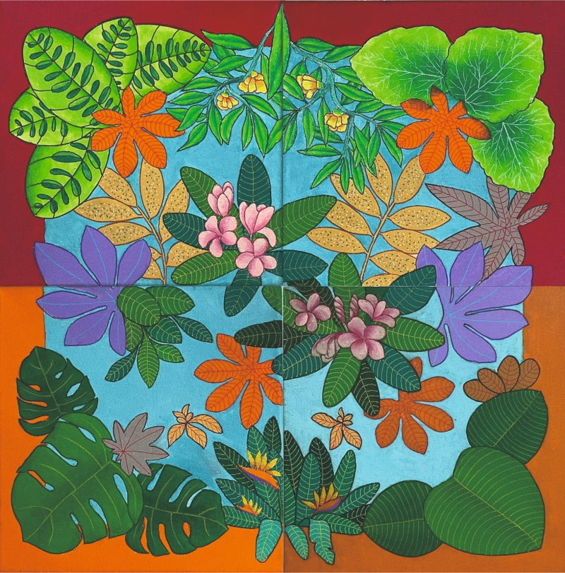 Nature 2' nature acrylic painting by artist Raghu Akula, 24x24 inch, on canvas