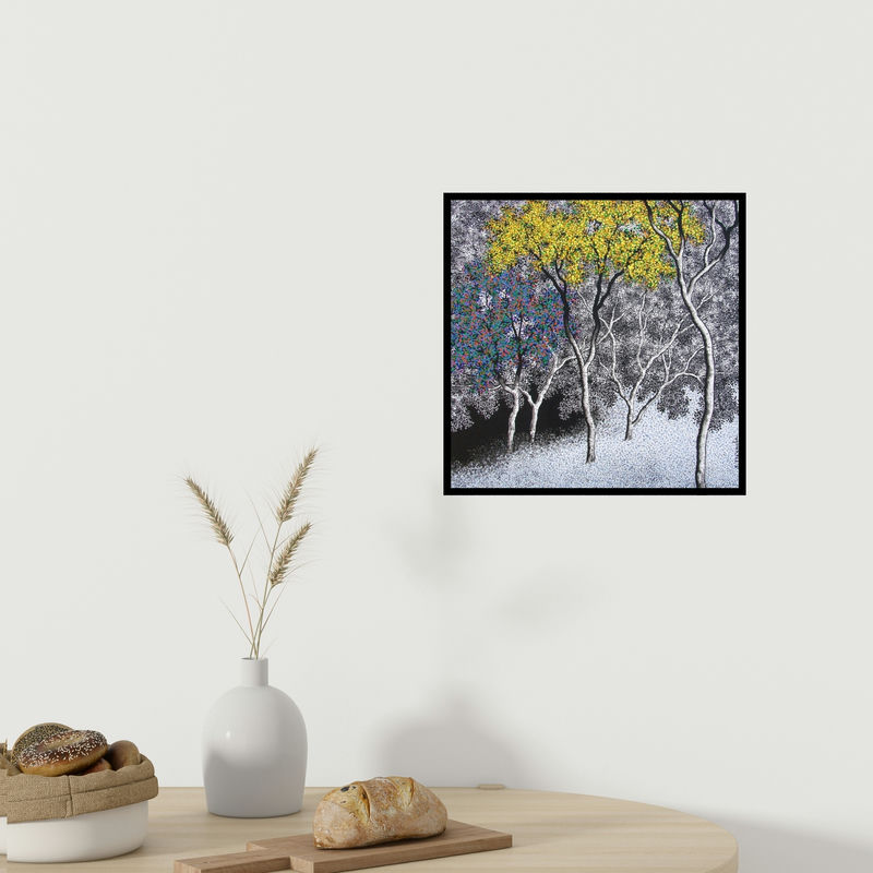 In-situ view of Sanjay Devsale's 'Nature 2' painting in a room