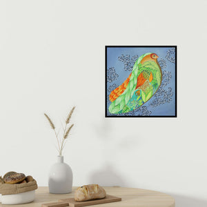 In-situ view of Raghu Akula's 'Nature 33 (A Symphony of Life)' painting in a room