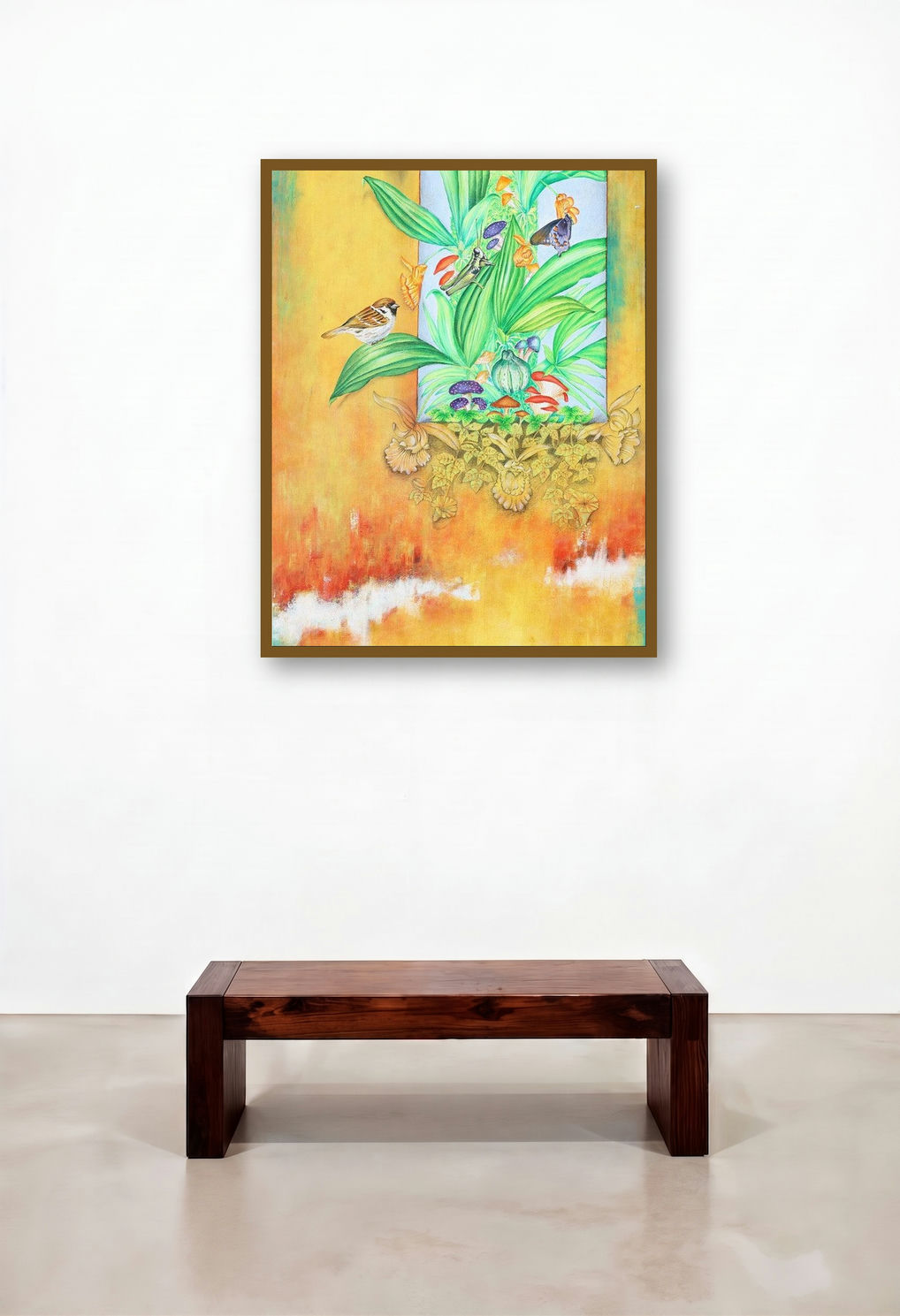 Nature 37 (A Glimpse of Nature) by artist Raghu Akula displayed in a Eclectic Living Room