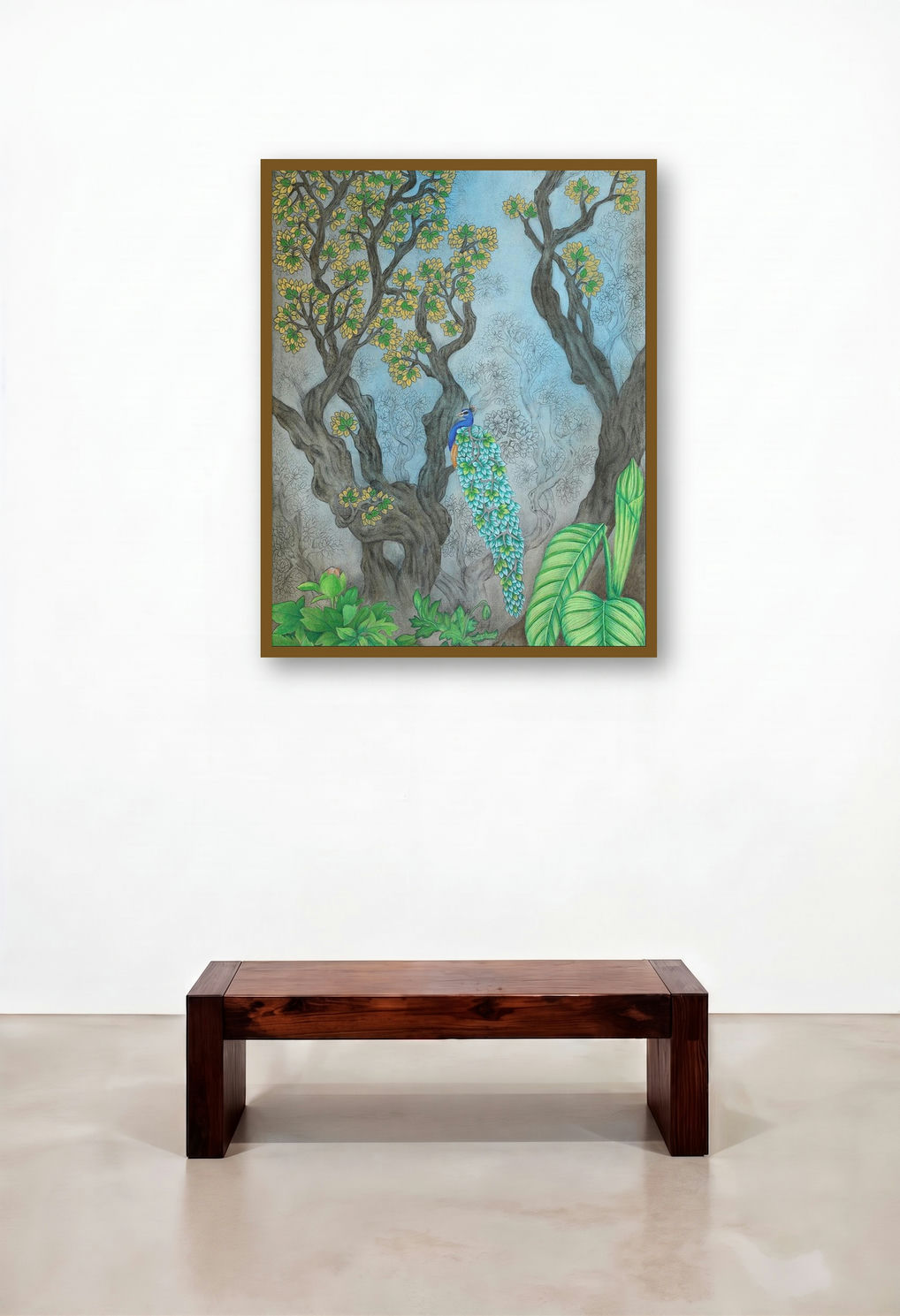 Nature 38 (A Serene Sanctuary) by artist Raghu Akula displayed in a Boutique Hotel Style Hallway