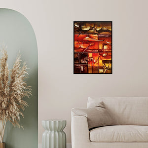 In-situ view of Ramesh Kher's 'Nature 9 (Ember Glow)' painting in a room