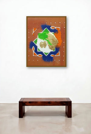 Nature Human And Culture 5 (Mandala 4) by artist Onkar Kshirsagar displayed in a Minimalist Penthouse